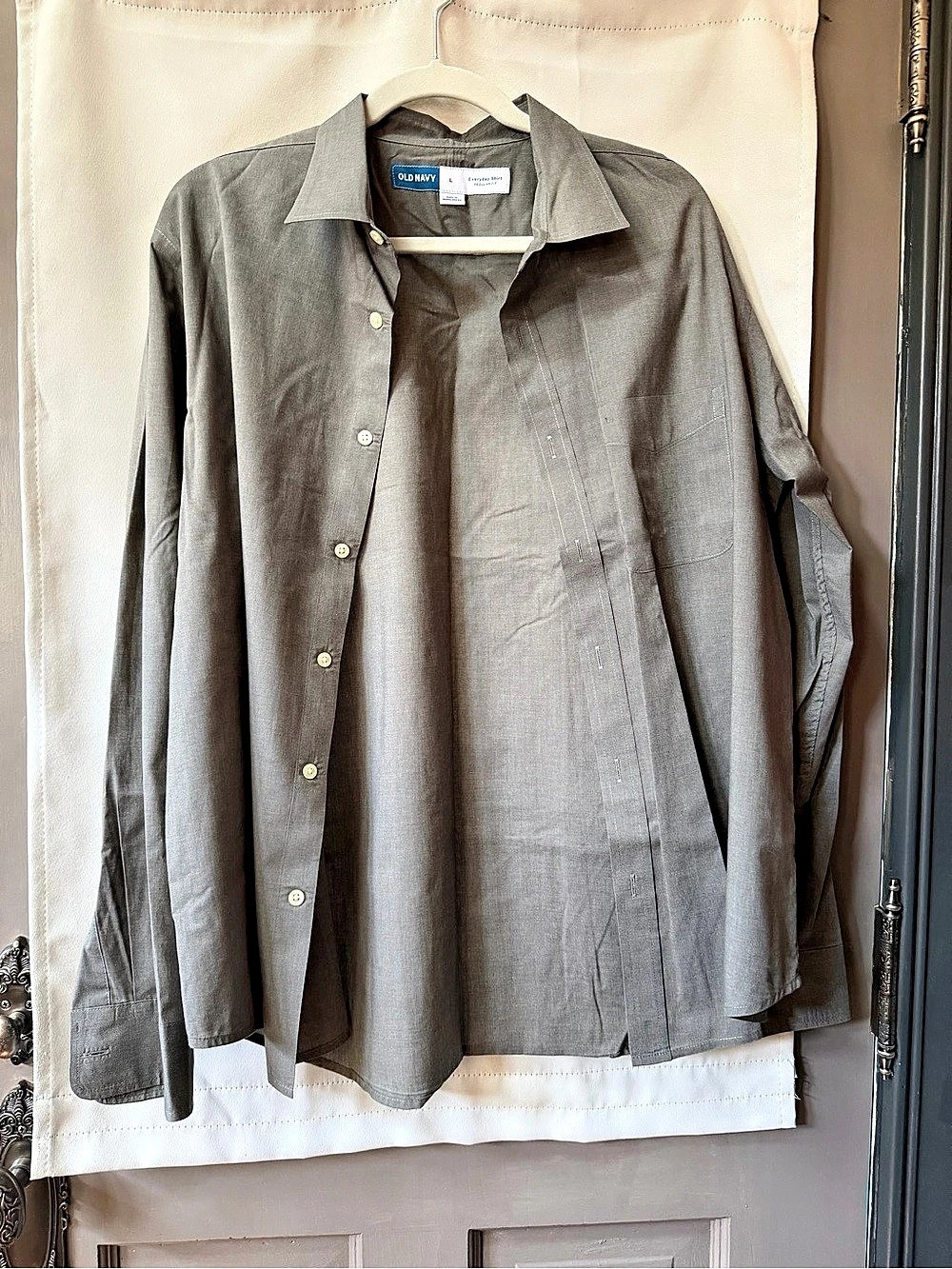 Old Navy Everyday Shirt Regular Fit Button-Down Gray